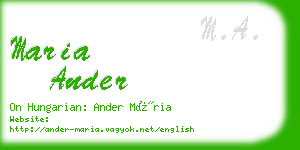 maria ander business card